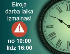 <b>Uzmanību! Biroja darba laika izmaiņas‼️</b>